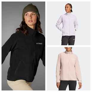 阿迪达斯户外运动女子抓绒防风立领夹克外套JP0800 KB2195 JP1453