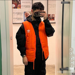 运动休闲保暖防风背心上衣HM6750 三叶草冬季 阿迪达斯马甲男装 女装