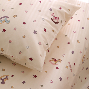 星星木马夏四季学生48cmx74cm枕头套装一对单个纯棉全棉枕套40x60