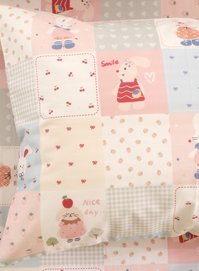 兔子乐园卡通可爱宝宝儿童枕头套30x50全棉纯棉枕套48cmx74cm小号