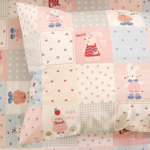 兔子乐园卡通可爱宝宝儿童枕头套30x50全棉纯棉枕套48cmx74cm小号