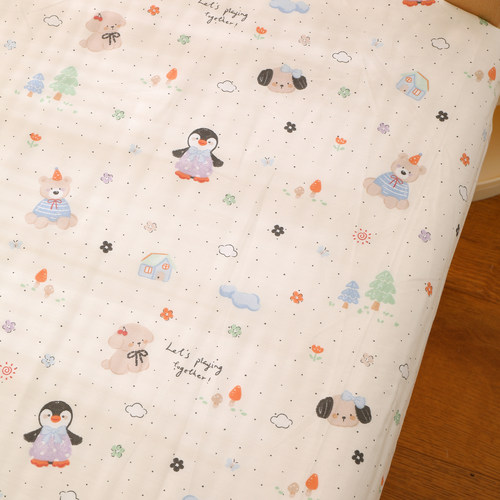 100全棉斜纹婴儿a类柔软床单