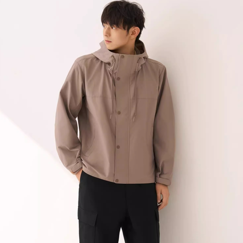 无印良品MUJI男式 2025秋 不易沾水登山外套男士休闲长袖秋季男装