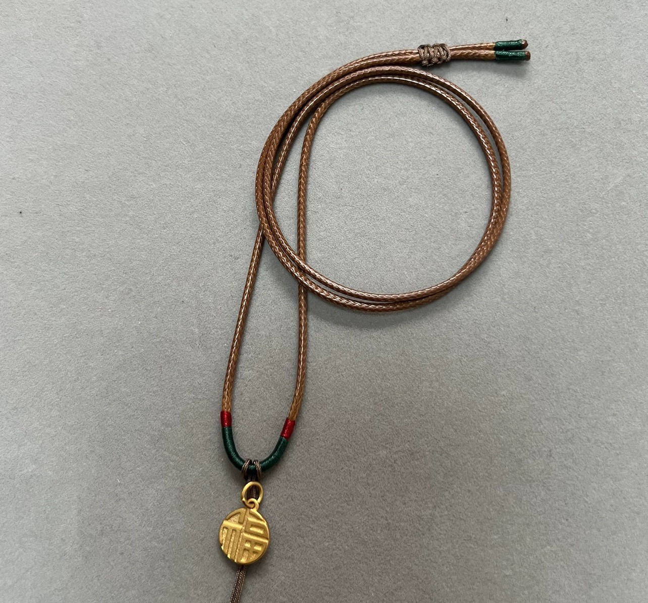 手工编织项链蜡皮绳挂脖编绳黄金古法吊坠平安扣蜜蜡佛牌男女