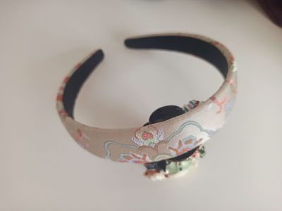 宋锦发箍陆美英宝相花发饰发带头饰高级香云纱奢华发卡彩色国潮