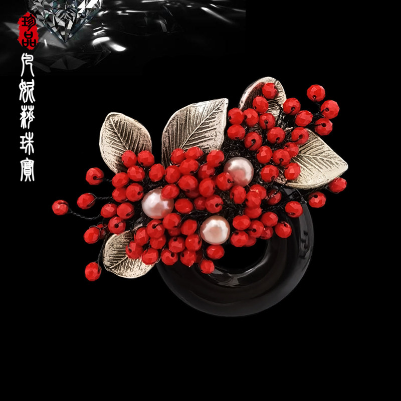 韩国进口优雅原石珍珠大衣胸针