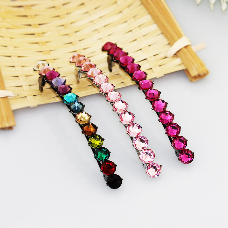 韩国进口beaumira品牌简洁百搭水晶发夹边夹刘海夹顶夹 大号 be07