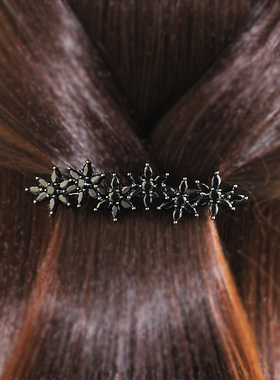 韩国进口Beaumira品牌 高档锆石小花朵防滑发夹侧边夹刘海夹 BE10