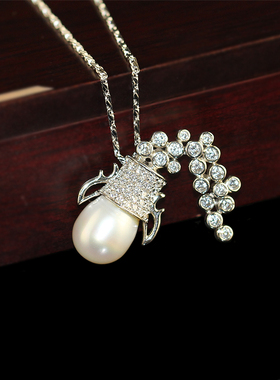 凡妮莎珠宝首饰水晶纯银吊坠项链