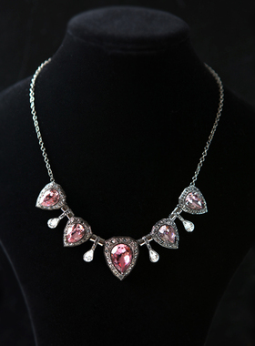 韩国进口复古奥地利锆石水滴项链