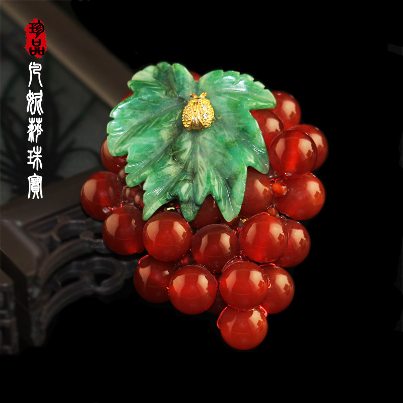 优雅原创设计甜美玛瑙大衣胸针