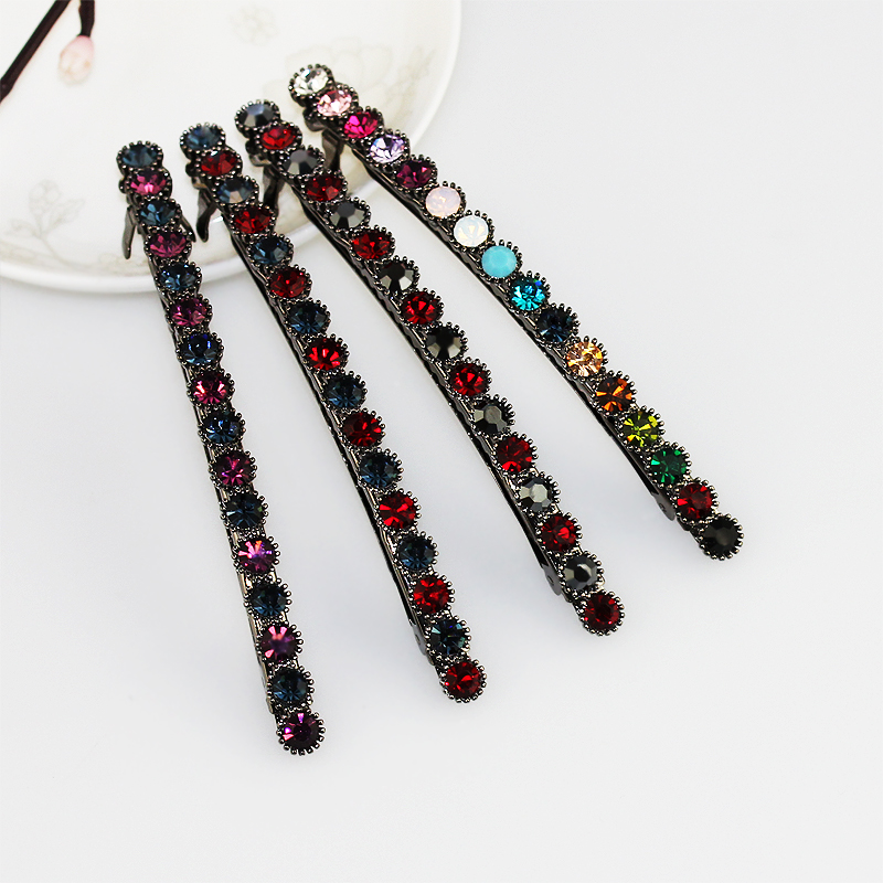 韩国Beaumira正品一字水晶顶夹