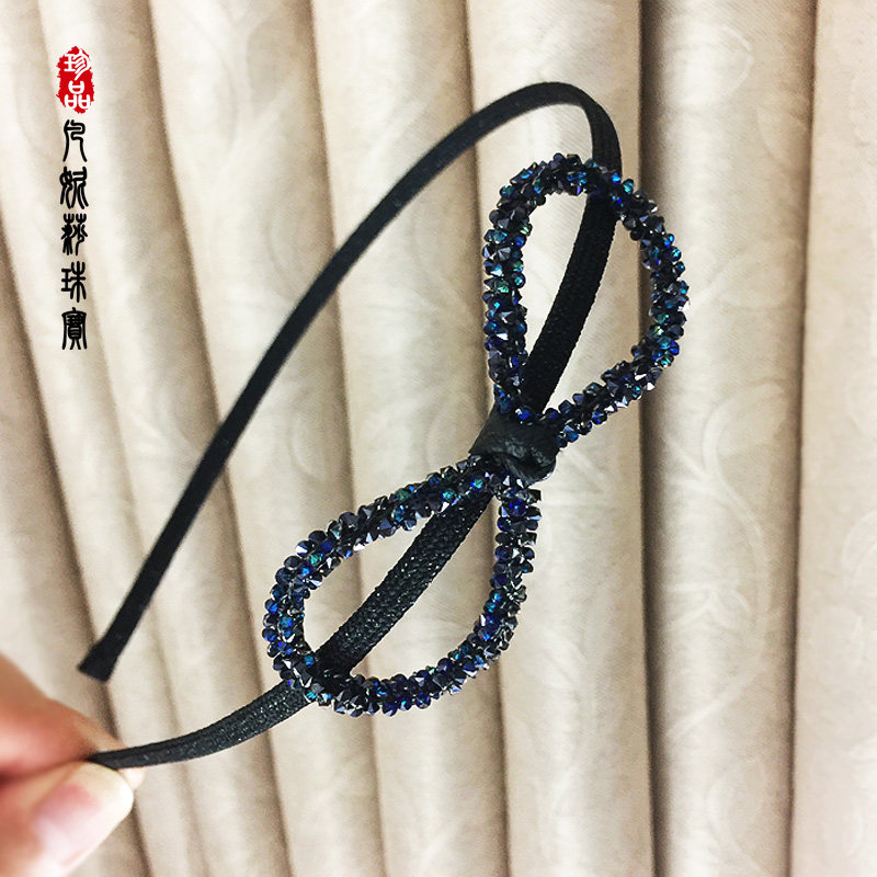 韩国进口唯美S家水晶蝴蝶结发箍