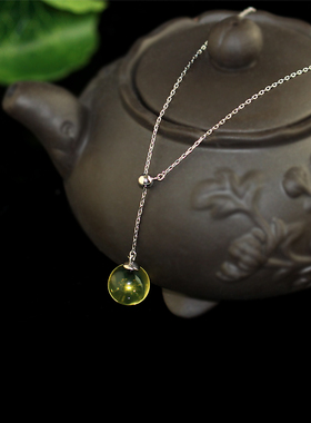 凡妮莎珠宝首饰冰透蓝珀水滴吊坠