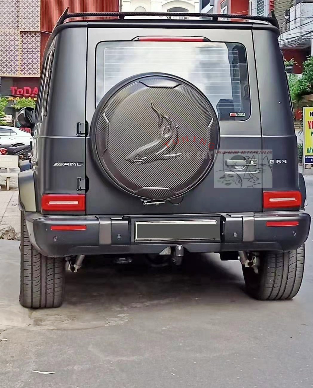 W464 G350 G500 G550 G63 改装 topc 碳纤尾盖 鲨鱼 备胎盖 罩