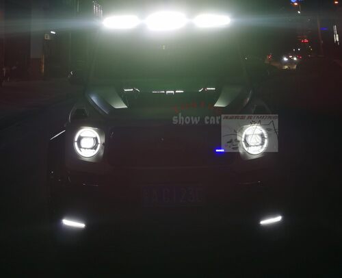 W464 G350 G500 G550 G63 改装 mans*ory 碳纤顶灯 LED 三眼顶灯