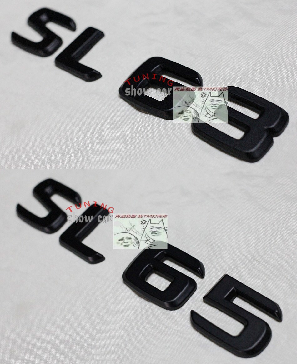 SL63 SL65 MG 全黑 哑黑 法拉利红 尾标 尾箱贴标 黑色 字标