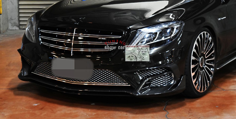 W222 S320S350S400S500S600S63S65 鬼面罩 中网 全黑 黑色 衬色