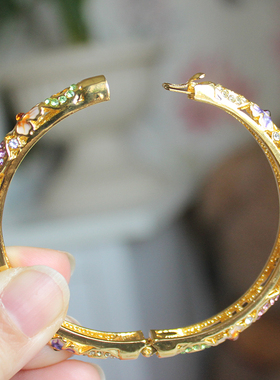 极速老北京特色景l泰蓝手镯子双层镂空开口王府井故宫长城旅游纪