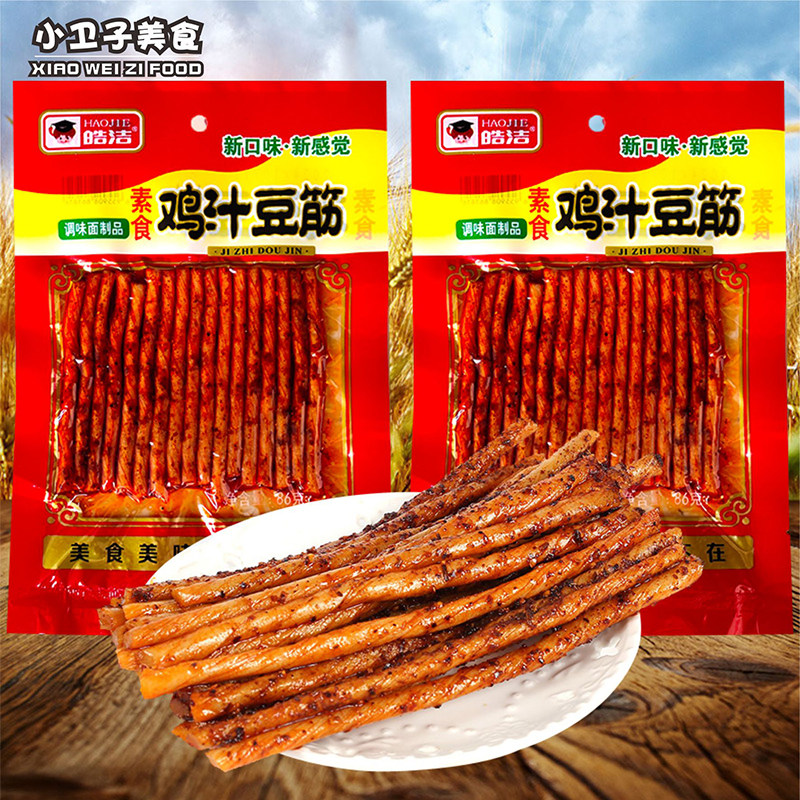 皓洁鸡汁豆筋辣条 86g素牛筋面筋8090后童年怀旧麻辣零食小吃