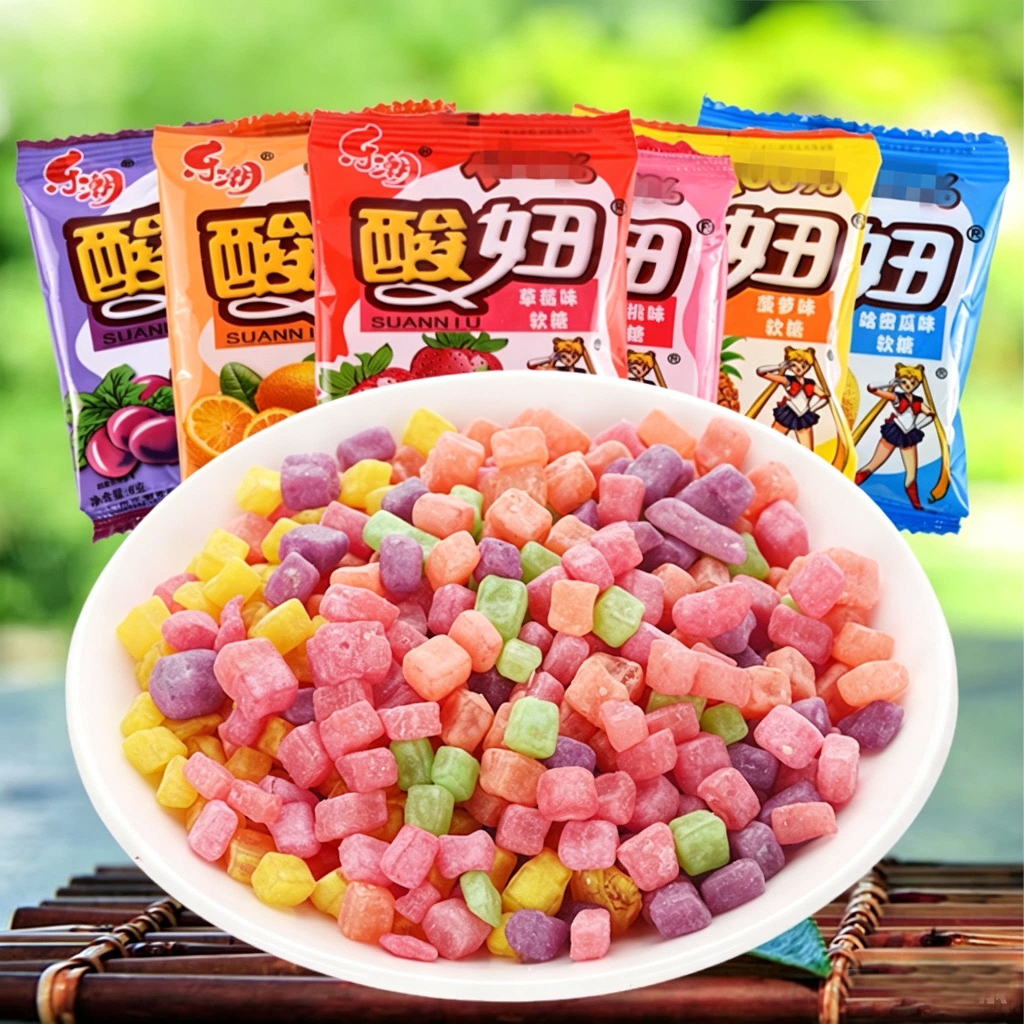 乐潮酸妞水果味软糖8090后童年儿时怀旧糖果校园小卖铺零食小吃