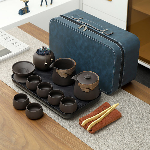 紫砂旅行陶瓷功夫茶具小套装家用户外便携式简约办公室茶杯泡茶壶