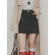 毛呢半身裙高腰A字修身 显瘦内衬简约高级感复古时尚 百搭包臀短裙