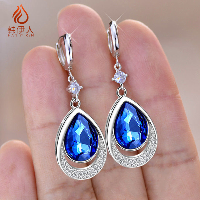 韩伊人奢华纯银女耳环气质高级