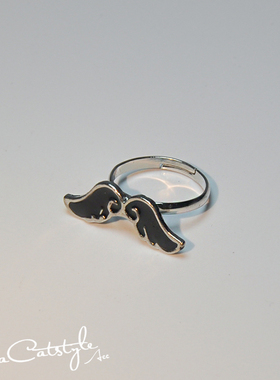 民族风时尚个性复古做旧翅膀戒指女指环小众设计高级感配饰品