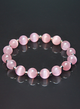 猫眼石弹力手链女夏ins小众设计轻奢小清新手镯闺蜜学生简约手串