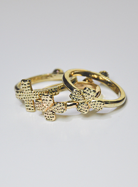 民族风时尚个性几何戒指女复古做旧十字架指环送女友节日礼物