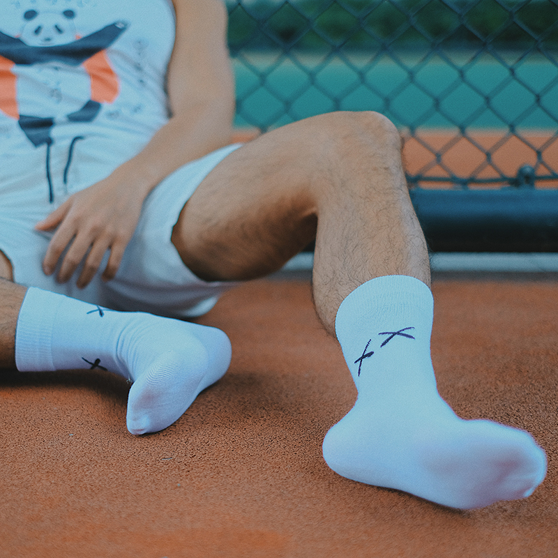 网红yoyolab罗纹绵软质地运动袜