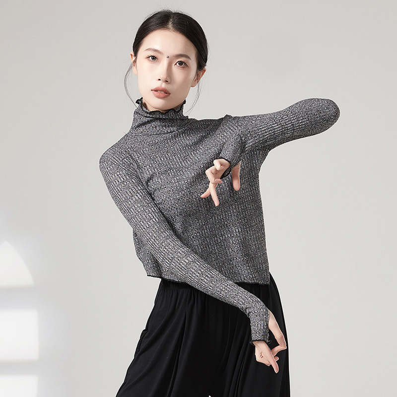 共妍现代舞针织长袖套指练功服