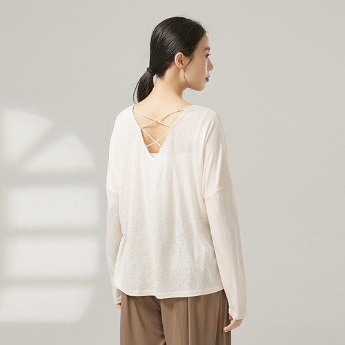 共妍新款古典舞蹈生镂空长袖罩衫