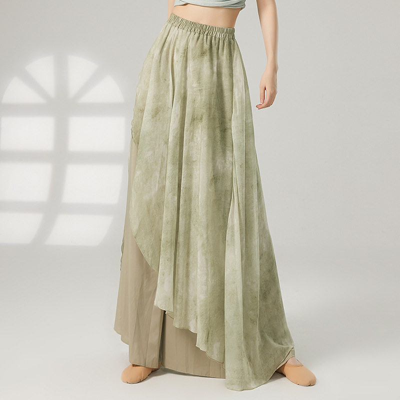 共妍国风水墨蝴蝶双层雪纺宽松飘逸古典舞蹈艺考演出阔腿练功裙裤,运动/瑜伽/健身/球迷用品,古典舞服,淘宝优惠券,粉丝福利购,淘宝优惠卷