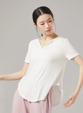 共妍短袖V领现代舞宽松练功服