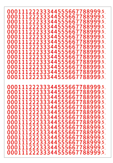 香烟零售价格标签不干胶数字0-9贴纸7×5mm白底黑字红字