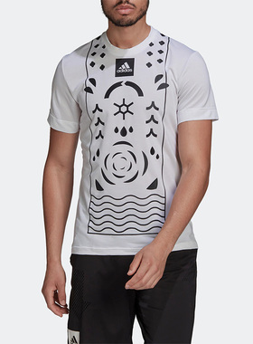 Adidas/阿迪达斯正品春季新款男子网球运动透气短袖T恤HA2554