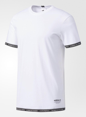 Adidas/阿迪达斯正品三叶草男子棉白色休闲舒适运动T恤 CD1699