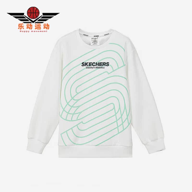 斯凯奇正品男童运动圆领卫衣