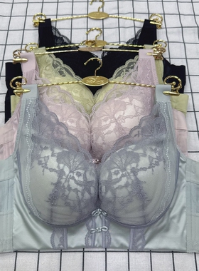 玉姿一族7932蕾丝无钢圈文胸聚拢调整型收副乳防下垂中厚B杯内衣