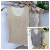 打底衫 庄泰7383轻奢臻羊无痕情侣款 背心无袖 内搭圆领百搭内衣8383