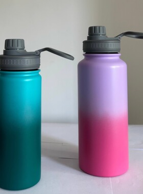 外贸304不锈钢渐变色情侣保温杯运动瑜伽保冷大容量户外健身水杯