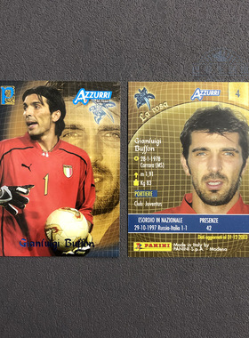 4 Panini帕尼尼2004意大利国家队AZZURRI球星卡官方buffon布冯