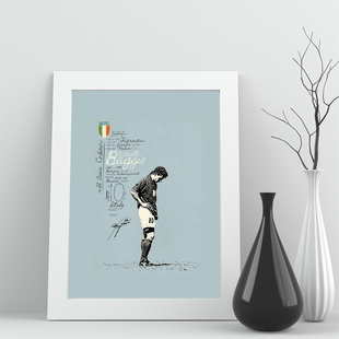 03巴乔意大利1994世界杯实木相框照片球迷足球装饰墙桌摆件挂家居