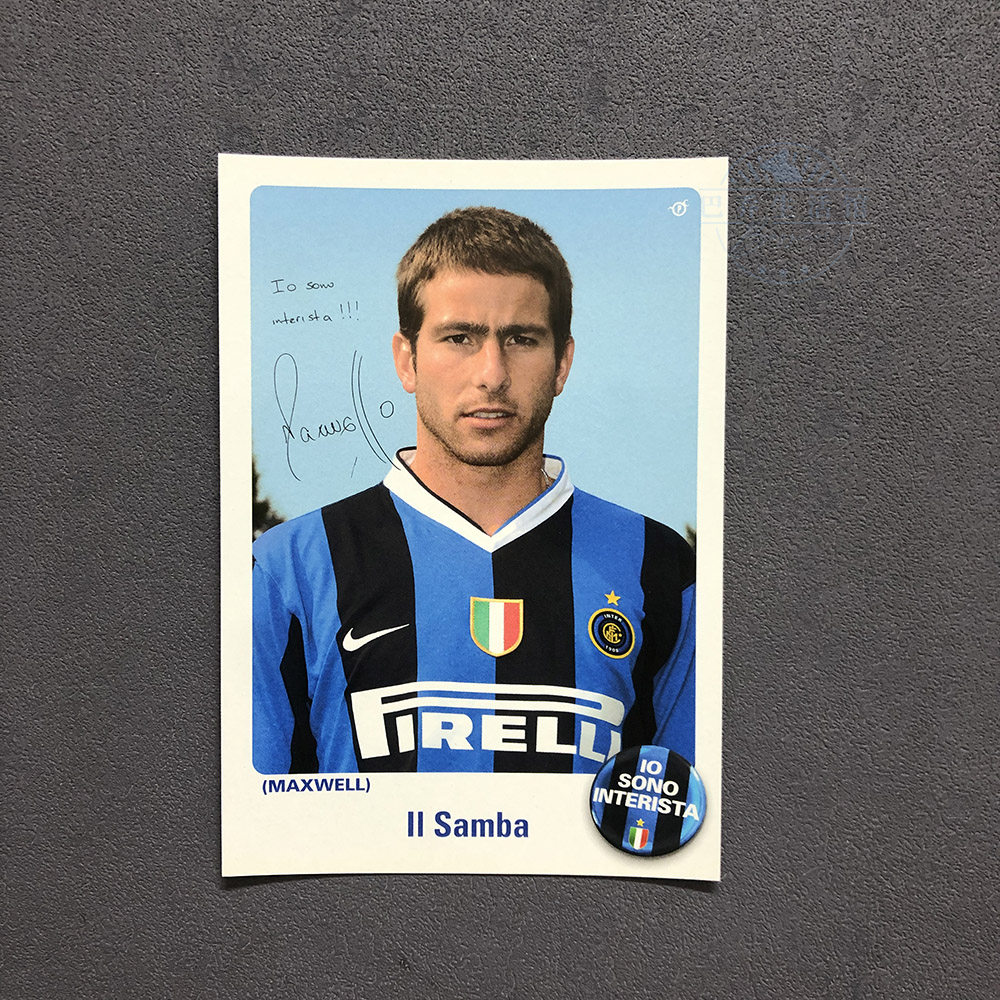 6马克斯韦尔明信片2006/2007国际米兰球星卡白官方广告促销签名