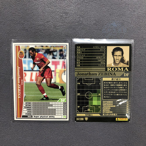 泽比纳罗马panini帕尼尼2002球星卡2003意甲WCCF官方足球迷收藏
