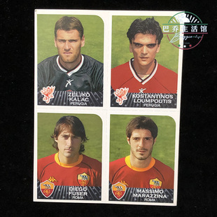 Calciatori官方贴纸panini帕尼尼意甲2002四联2003罗马佩鲁贾