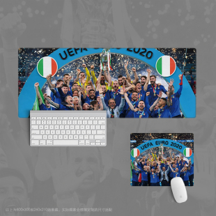 11鼠标垫超大办公键盘冠军足球迷意大利举杯夺冠欧洲杯曼奇尼2020