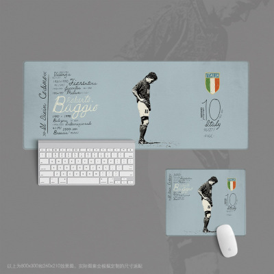 01超大鼠标垫办公键盘桌足球巴乔baggio意大利经典复古点球世界杯